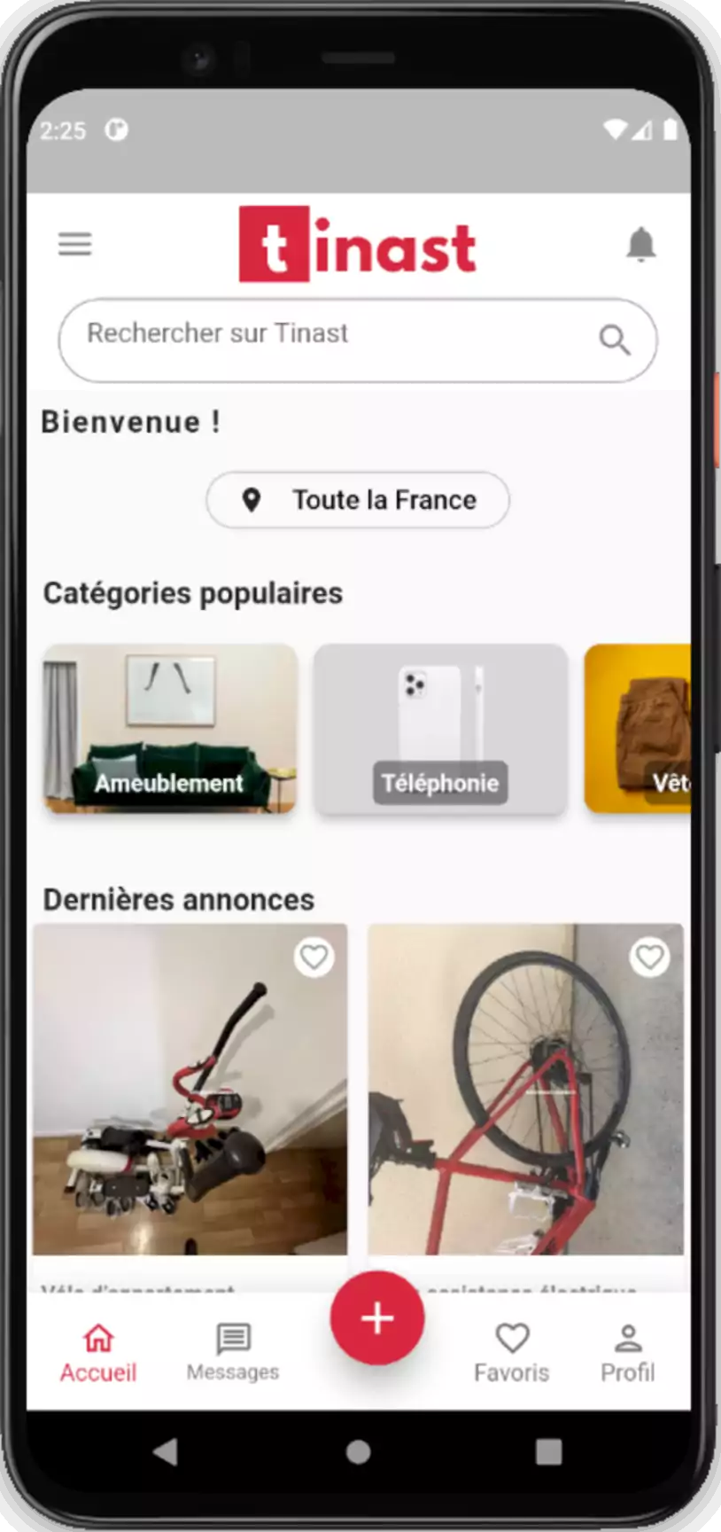 Application mobile Tinast